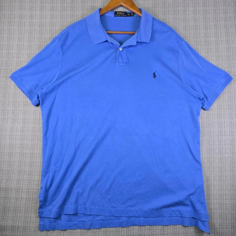 Polo Ralph Lauren Classic Fit Polo Shirt Mens XXL Blue Short Sleeve Cotton Pique